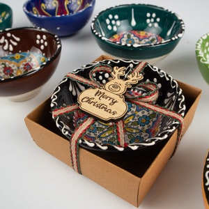 Personalized Christmas Gifts Turkish Cini Bowl, Bohemian Favors, Coworker Happy Holiday Favors, New Year Noel Xmas Gifts, Merry Christmas