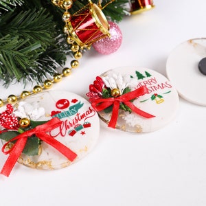 Epoxy Resin Magnet Merry Christmas Gifts for Family, Friends, Coworkers, Happy Holiday Gifts, Happy New Year Gift, X-mas, Noel,Fridge Magnet