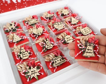 Merry Christmas Gifts Chocolate Favors, Personalized Christmas Decor Chocolate Gift Box, Noel X-mas New Year Happy Holidays Chocolate Favors