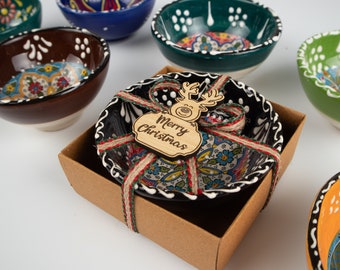 Personalized Christmas Gifts Turkish Cini Bowl, Bohemian Favors, Coworker Happy Holiday Favors, New Year Noel Xmas Gifts, Merry Christmas