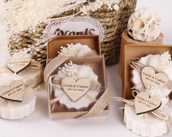 Wedding Scented Soap Bulk Personalized Favors for Guests | Bridal Shower Soap favors | Lavender Jasmine Rose Ocean Scents Floral Soap Favors