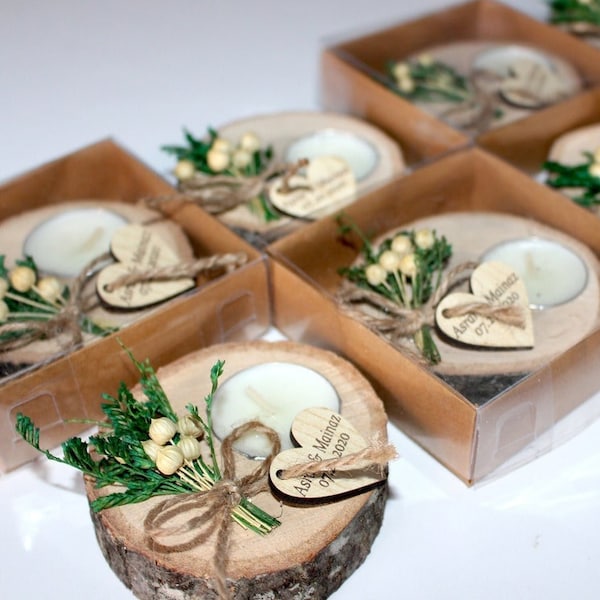 Wedding Party Favors for Guests in bulk | Wedding Bulk Favors | Wedding Rustic Favors | Unique Favors | Tealight Holders | Thank You Favor