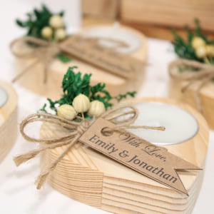 Handmade Wedding Party Favors for Guests, Rustic Wedding Favors Bulk, Unique Favors, Tealight Holders, Personalized Wedding Thank You Favors