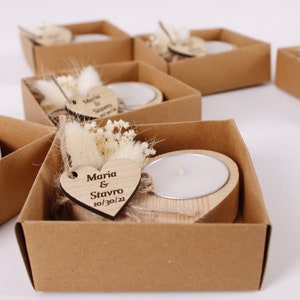 Handmade Wedding Party Favors for Guests, Rustic Wedding Favors Bulk, Unique Favors, Tealight Holders, Personalized Wedding Thank You Favors