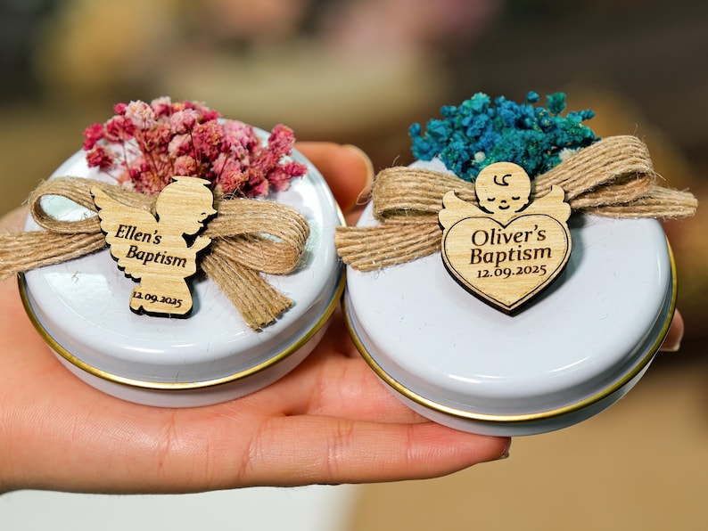 Baptism Favors, Scented Candles, Metal Box Candle, Baptism Candles, Personalized Candle Favors, Baby Shower, Baptism Gifts, First Communion