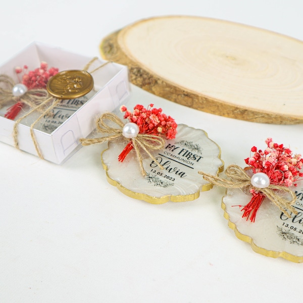 Epoxy Resin Magnet Baptism Favors, First Communion Favors for Guests Bulk, Confirmation Gift, Christening Baby Shower Favors, Birthday Favor