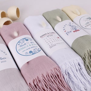 Sciarpa Pashmina colorata e personalizzata, sciarpa da sposa su misura, regali per damigelle, stola in Pashmina, scialli da sposa per bomboniere.