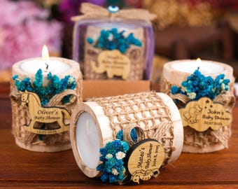 Wooden Candle Holder, Baby Shower Favors for Guests in Bulk, Custom Tealight Holder, Baptism Birthday Favors, Baby Shower Guest Gift Ideas
