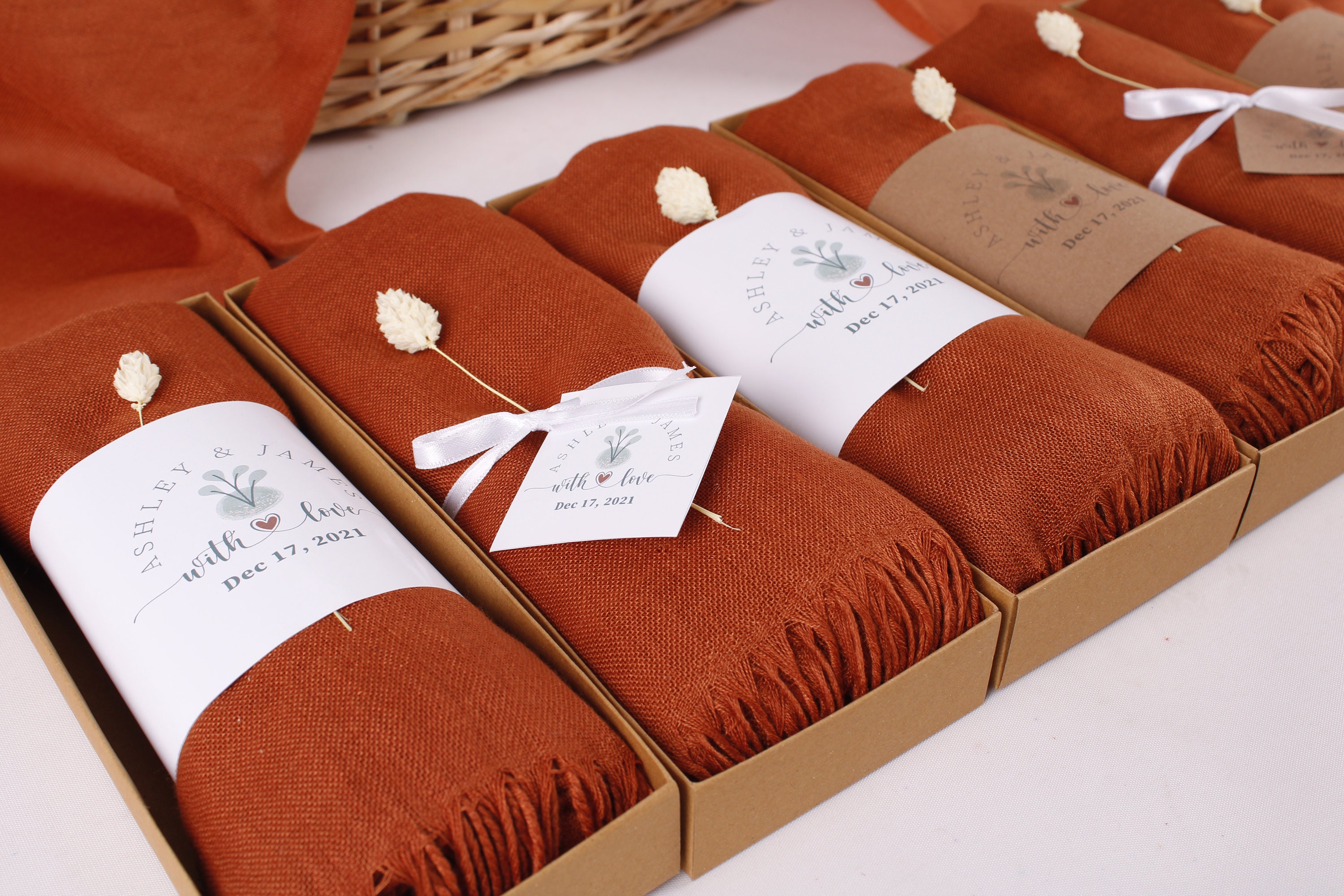 Burnt Orange Pashmina Shawl, Personalized Shawl, Wedding Scarf, Bridesmaid Shawl, Pashmina Wrap, Shawls for Wedding, Wedding Shawl Scarves
