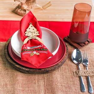 Christmas Napkin Rings Set, Serviette Rings, Christmas Table Decoration, Napkin Holder, Personalized Wooden Napkin Rings, Happy Holiday Favors, Christmas Bulk Favor, Happy New Year Gift, merry Christmas gift, Christmas coworker x-mas noel favors