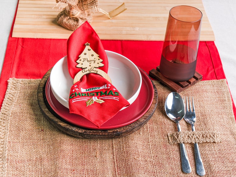 Christmas Napkin Rings Set, Serviette Rings, Christmas Table Decoration, Napkin Holder, Personalized Wooden Napkin Rings, Happy Holiday Favors, Christmas Bulk Favor, Happy New Year Gift, merry Christmas gift, Christmas coworker x-mas noel favors