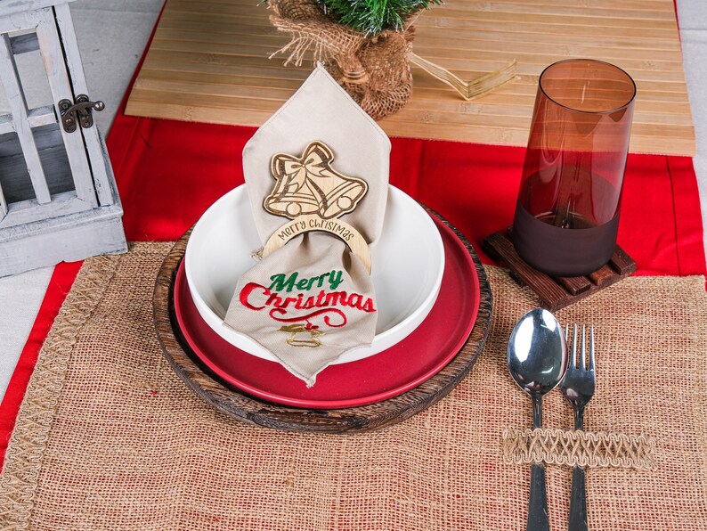 Christmas Napkin Rings Set, Serviette Rings, Christmas Table Decoration, Napkin Holder, Personalized Wooden Napkin Rings, Happy Holiday Favors, Christmas Bulk Favor, Happy New Year Gift, merry Christmas gift, Christmas coworker x-mas noel favors