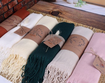 Großes Pashmina-Tuch, personalisiertes Tuch, Hochzeitstuch, Brautjungferntuch, Pashmina-Wickeltuch, Tücher zur Hochzeit, Hochzeitsschal