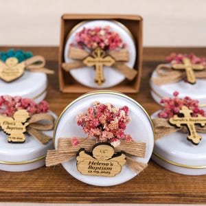 Baptism Favors, Scented Candles, Metal Box Candle, Baptism Candles, Personalized Candle Favors, Baby Shower, Baptism Gifts, First Communion
