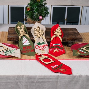 Christmas Napkin Rings Set, Serviette Rings, Christmas Table Decoration, Napkin Holder, Personalized Wooden Napkin Rings, Happy Holiday Favors, Christmas Bulk Favor, Happy New Year Gift, merry Christmas gift, Christmas coworker x-mas noel favors