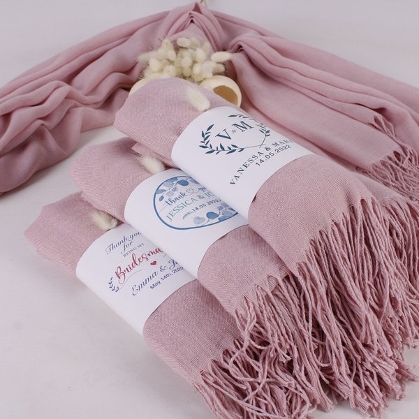 Pale Pink Personalized Pashmina, Bulk Pashmina Shawl, Wedding Scarf, Bridesmaid Shawl, Pashmina Wrap, Shawls for Wedding, Wedding Shawl