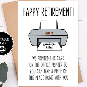 Printable Retirement Card, Funny Retirement Gift, Printable Card, 5x7 Card with Printable Envelope, Digital Download Greeting Card