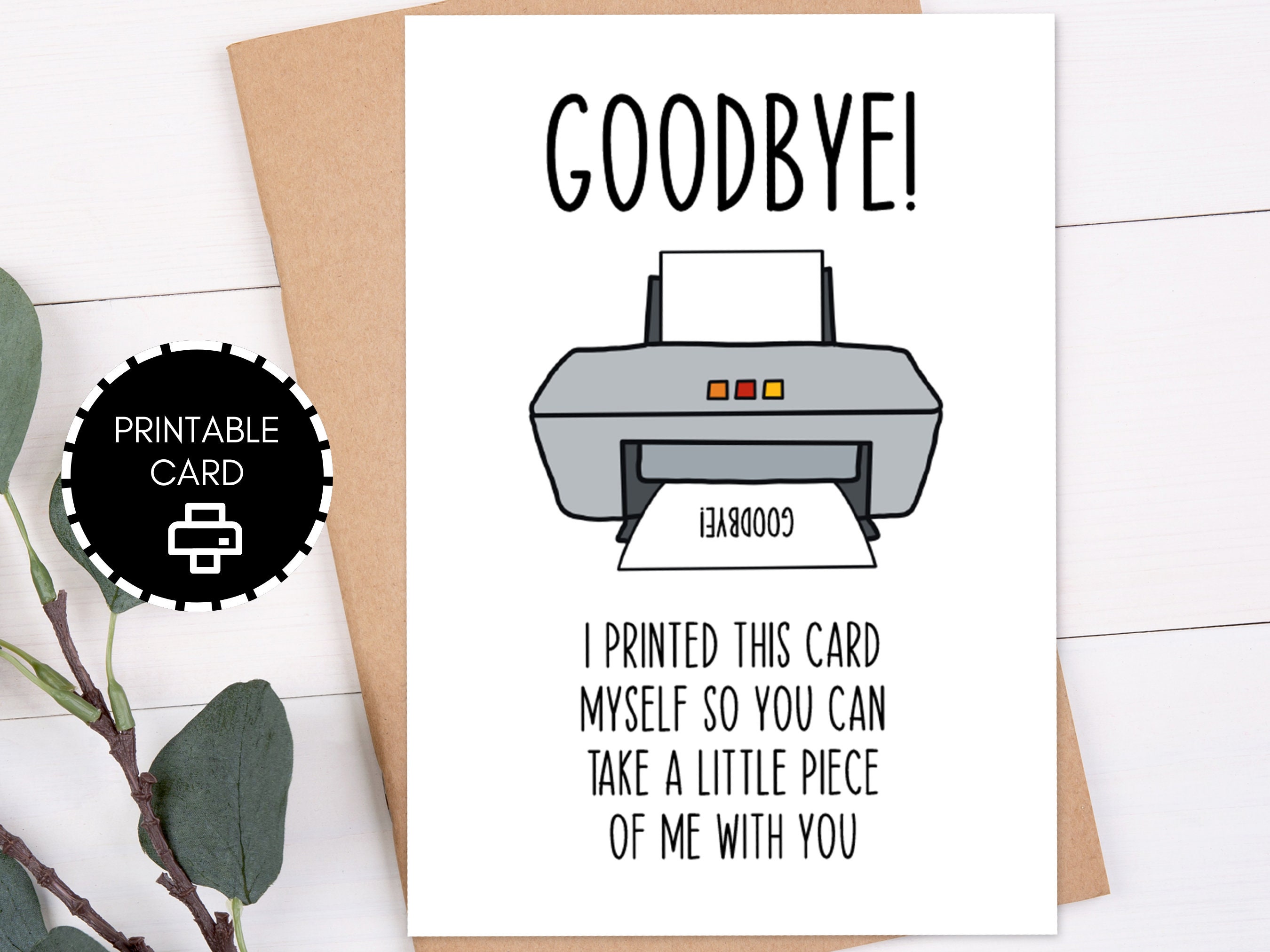 Goodbye Card Printable Funny Goodbye Farewell Gift 5x7 Card Etsy