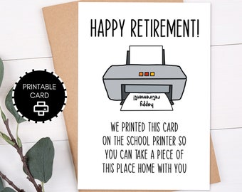 Tarjeta de jubilación de maestro imprimible, regalo de jubilación de director, tarjeta imprimible, tarjeta 5x7 con sobre imprimible, tarjeta de felicitación de descarga digital