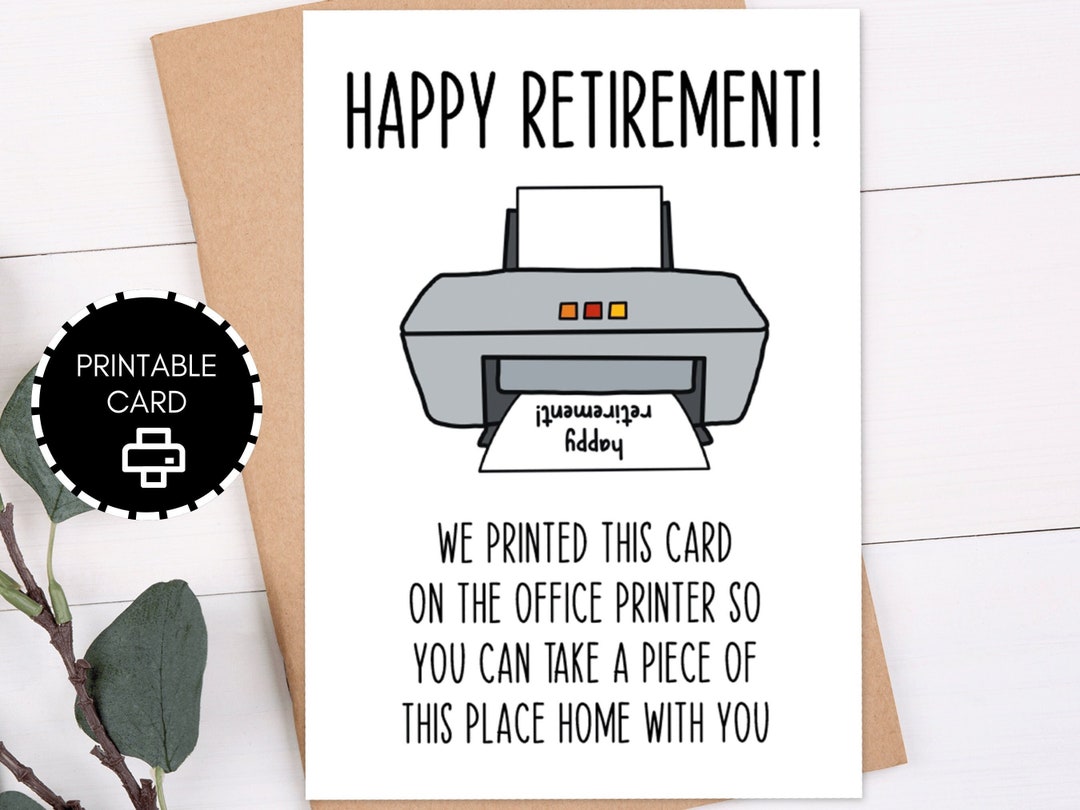 Printable Retirement Card Funny Retirement Gift Printable Card 5x7 Card With Printable Printable Retirement Card Funny Retirement Gift Printable Card 5x7 Card With Printable