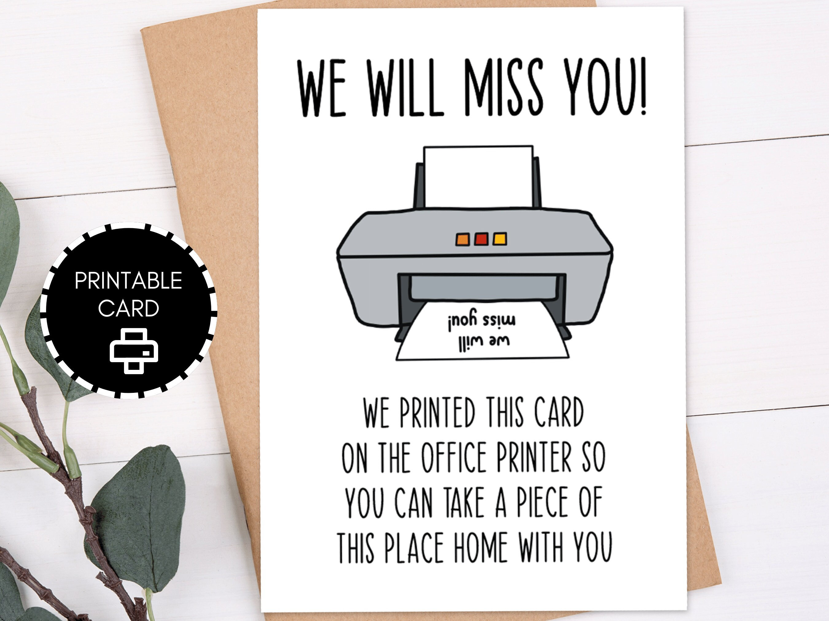 We Will Miss You Card Printable