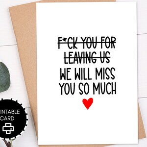Coworker Leaving Card, Printable Card, Farewell Gift for Boss, New Job ...