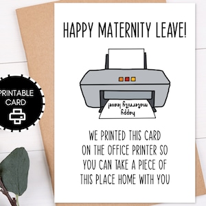 Printable Maternity Leave Card, Funny Maternity Gift from Office, 5x7 Printable Card w/ Printable Envelope, Digital Download Greeting Card