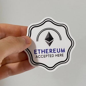 Ethereum (ETH) sticker // 3x3&quot; vinyl // great for businesses // cryptocurrency sticker // designed to work with our other crypto stickers
