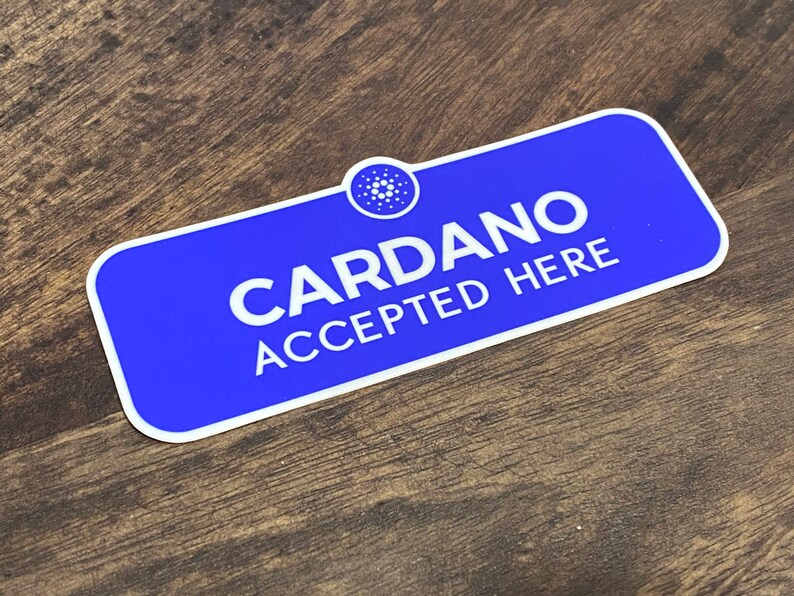 Cardano Accepted Here Sticker, Blue Vinyl (5x2