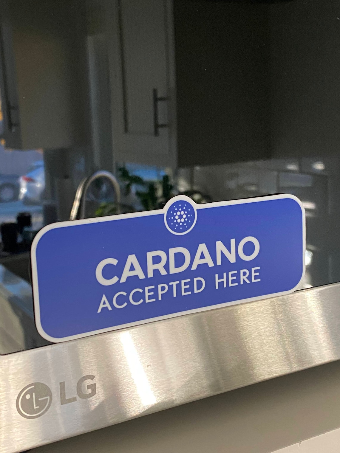 Cardano Accepted Here Sticker, Blue Vinyl (5x2