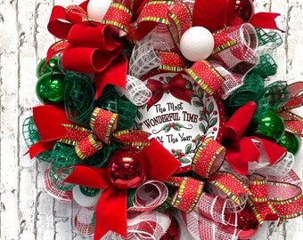 Christmas wreath, Christmas door hanger, door hanger, door wreath, holiday wreath, holiday decor, Christmas decor, wall decor