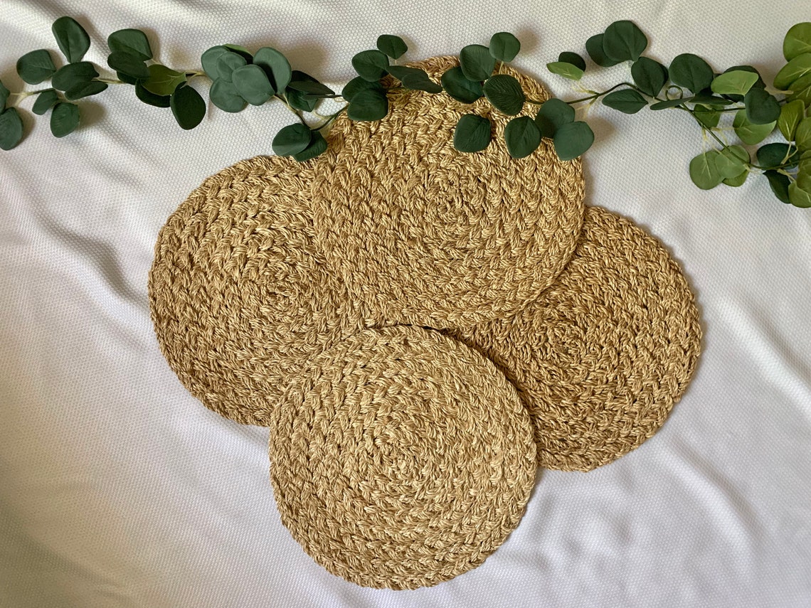 Handwoven Natural Round Abaca Summer Placemat Etsy Australia