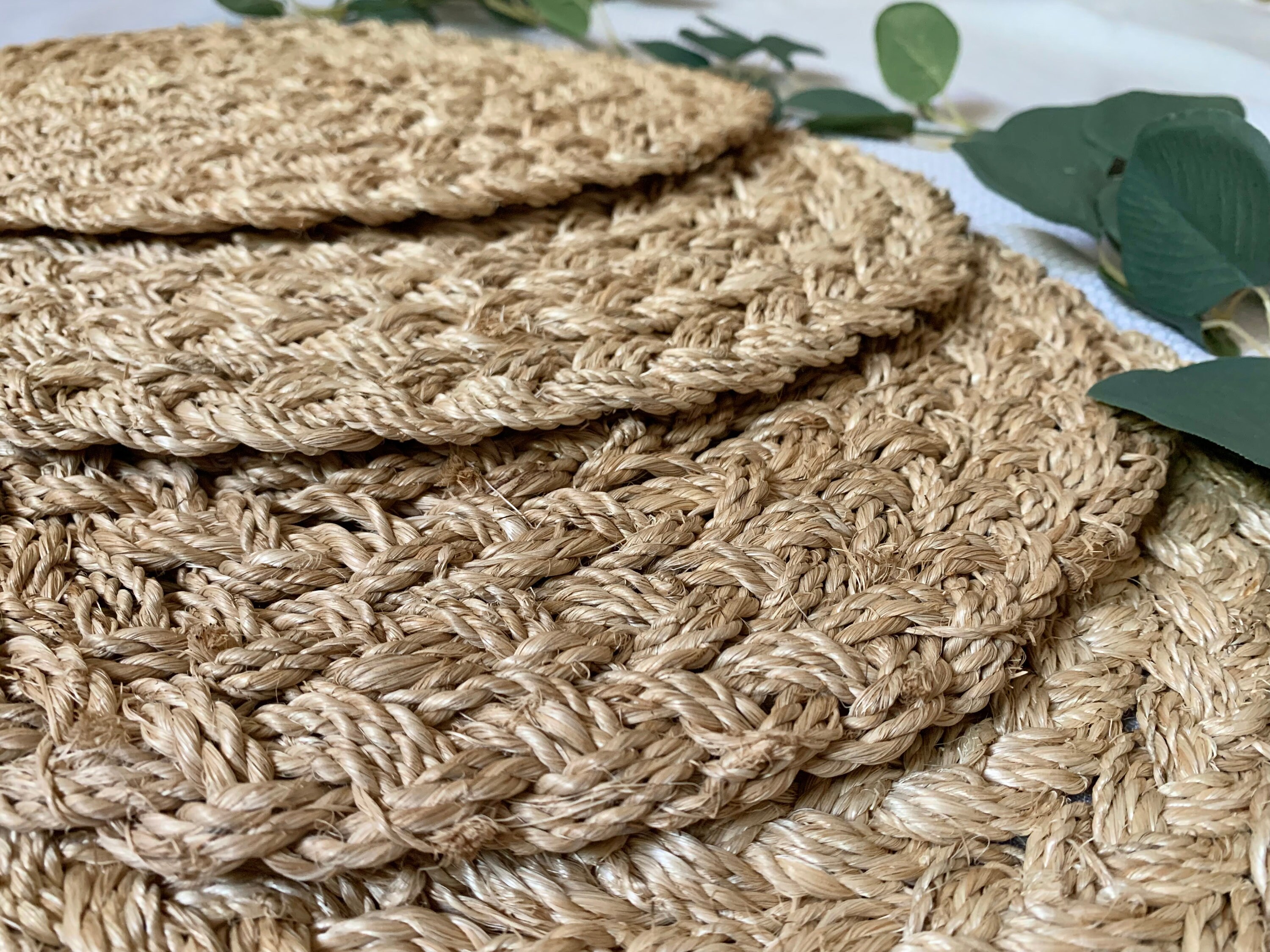 Handwoven Natural Round Abaca Summer Placemat Etsy