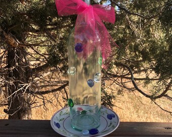 Fun & Colorful Wine Bottle Bird Feeder