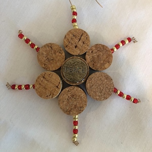Beaded Wine Cork Snowflake Ornaments