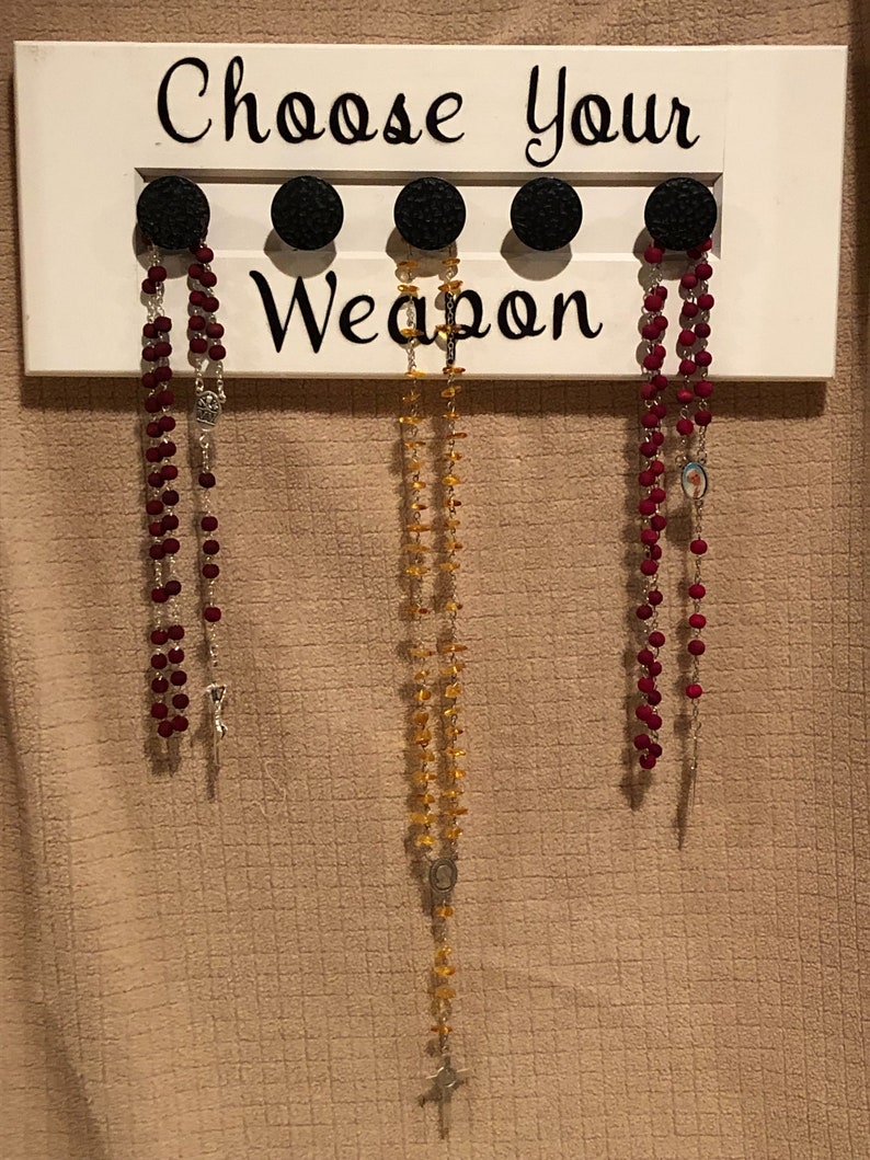 Choose Your Weapon Rosary Holders Etsy