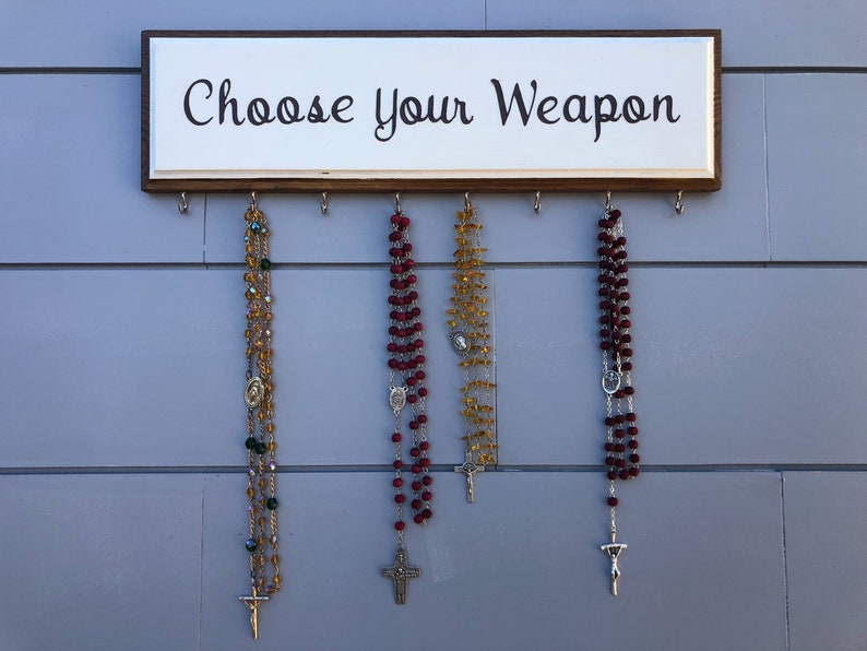 Choose Your Weapon Rosary Holders Etsy