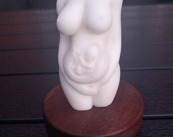 Pregnant Lady Torso Beeswax Candle: Maternal Gift