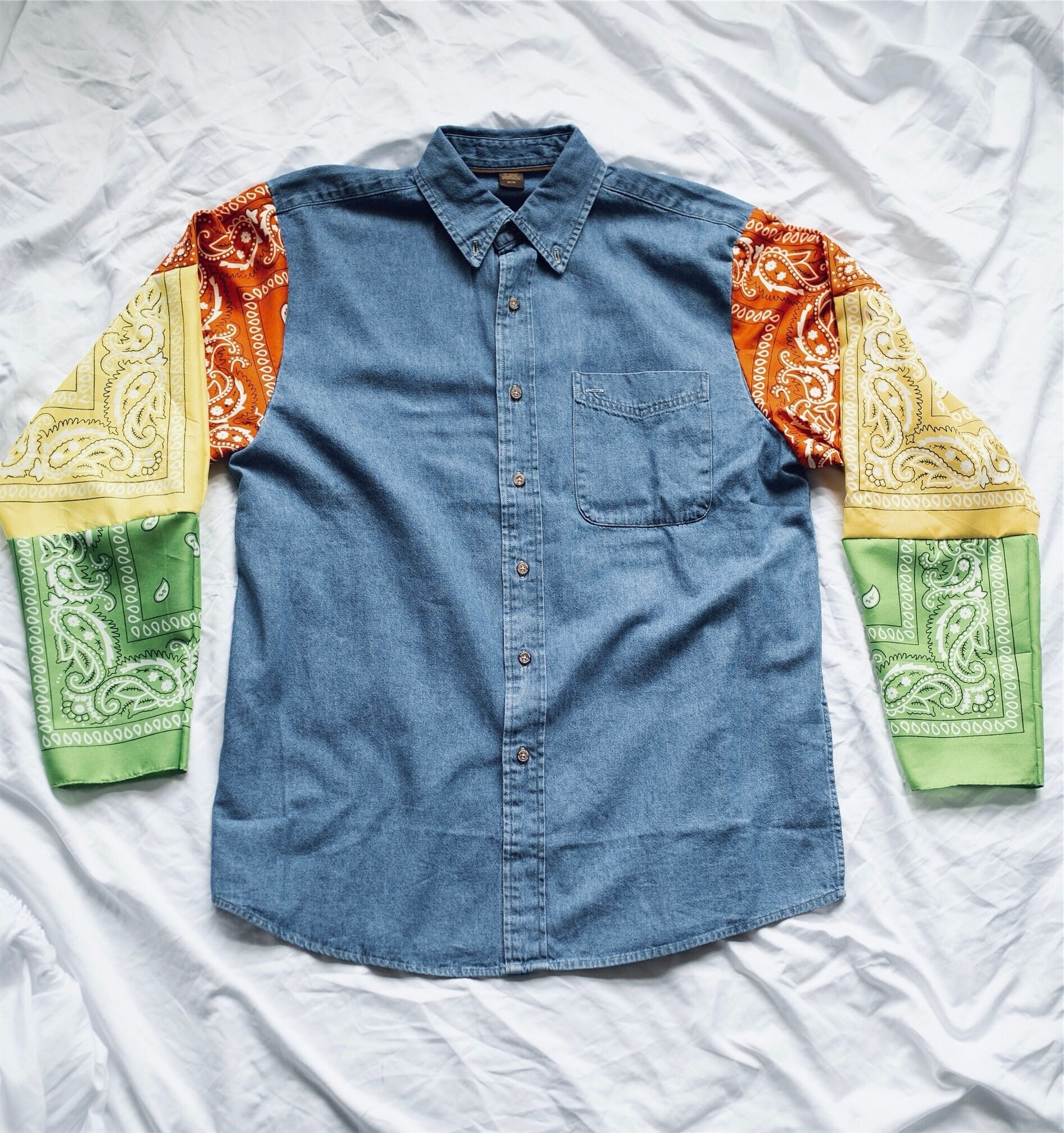 GREEN BANDANA SHIRT - Etsy Australia