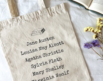 Writers tote bag - Writers Tote bag / Jane Austen, Louisa May Alcott, Agatha Christie, Mary Shelley, Sylvia Plath, Virginia Woolf