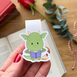 Reading Dragon Sant Jordi Book Day Magnetic Bookmark