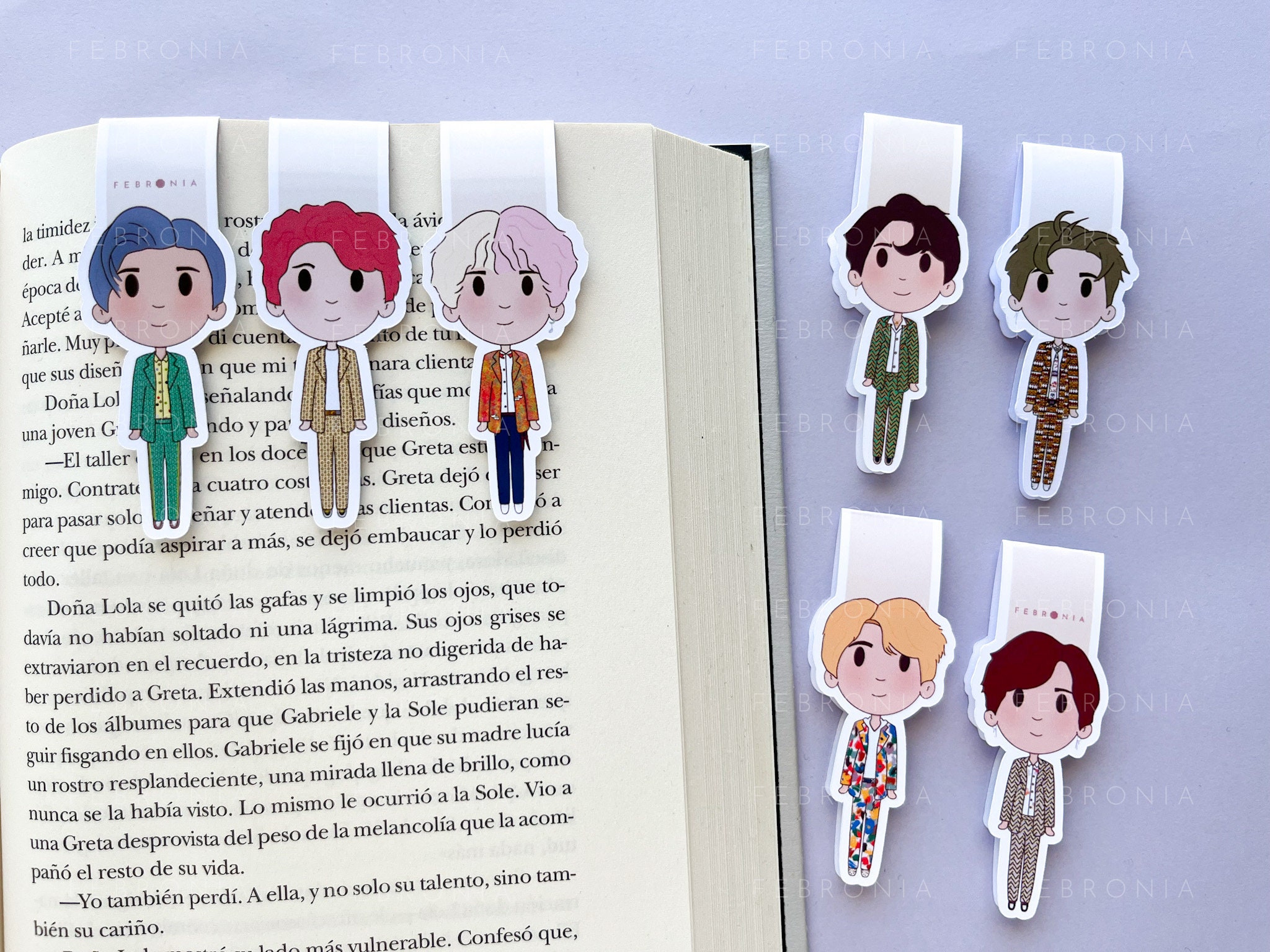 BTS Idol Magnetic Bookmark K-Pop Jimin, Jin, Jungkook, RM, Suga, V & J-Hope Magnetic Bookmark