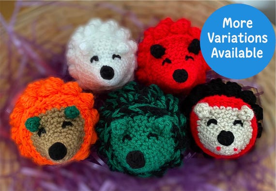 Crochet Halloween Hedgehog • Spooky Plush Keyring • Handmade Autumn Decoration • CE/UKCA Certified Toy • Pumpkin Ghost Devil Gift