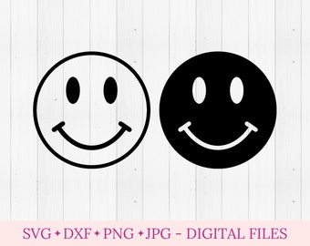 Retro Smiley svg, svg Datei für Cricut, Groovy Liebe svg, Smiley svg für Shirt, Vintage retro Hippie svg, 90er Smiley Clipart