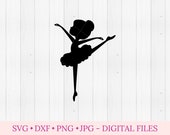 Ballerina svg, little girl silhouette svg, ballet dancer clipart, Instant Download SVG, PNG, DXF, jpg digital download, shirt gift for her