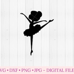 Ballerina svg, meisje silhouet svg, balletdanser clipart, Instant Download SVG, PNG, DXF, jpg digitale download, shirt cadeau voor haar