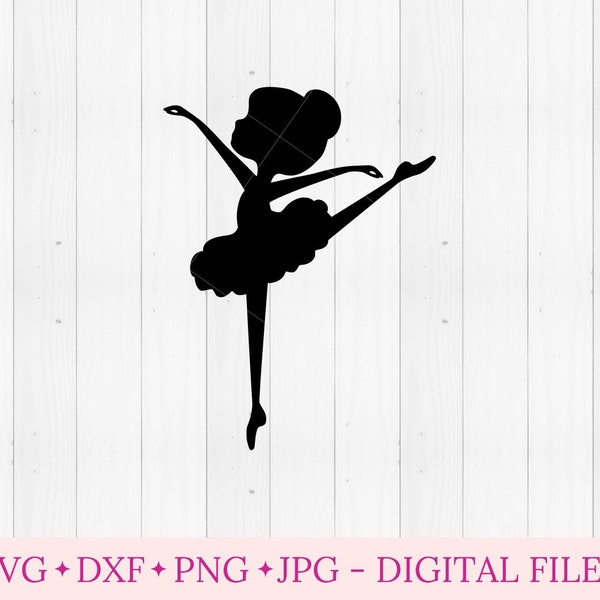 Ballerina svg, little girl silhouette svg, ballet dancer clipart, Instant Download SVG, PNG, DXF, jpg digital download, shirt gift for her