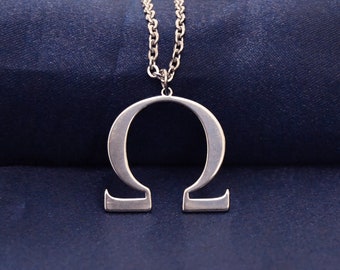 Omega symbol pendant with bright satin finish