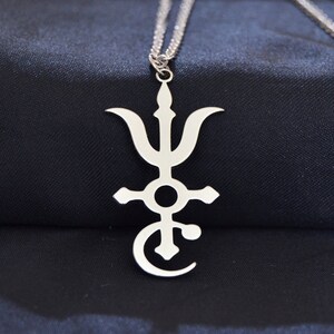 Alkemisk symbol antimon (symbol för Asazel) vild natur vargen