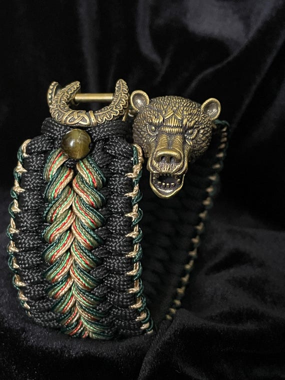 Bracelet Paracord Noir Réglable – Fabriqué Main Au Royaume-Uni, Léger Et Résistant à L'eau